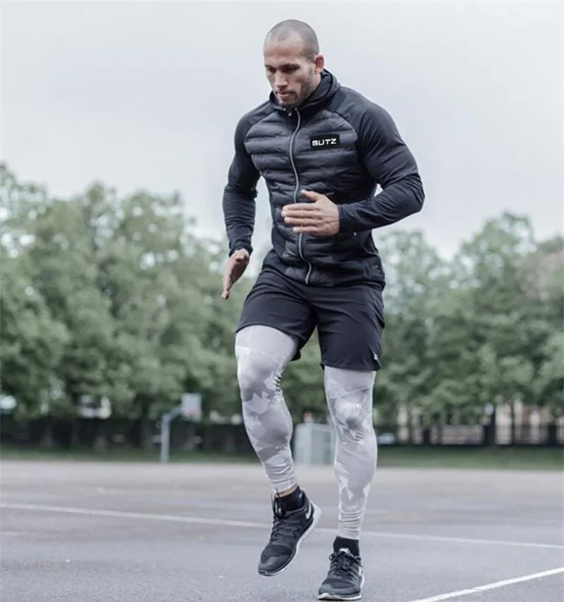 Winter Men Running Jacket Windproof Warm Hoodies Jogging Sports Coat Sportswear Training Exercise Workout Fitness Hooded Jackets