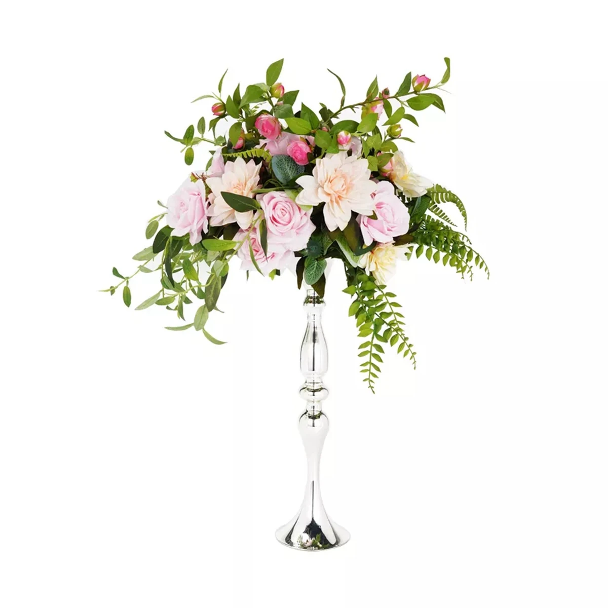 Wedding Decor 50 Cm Tall Reversible Trumpet Flower Arrangement stand metal  Vase 404