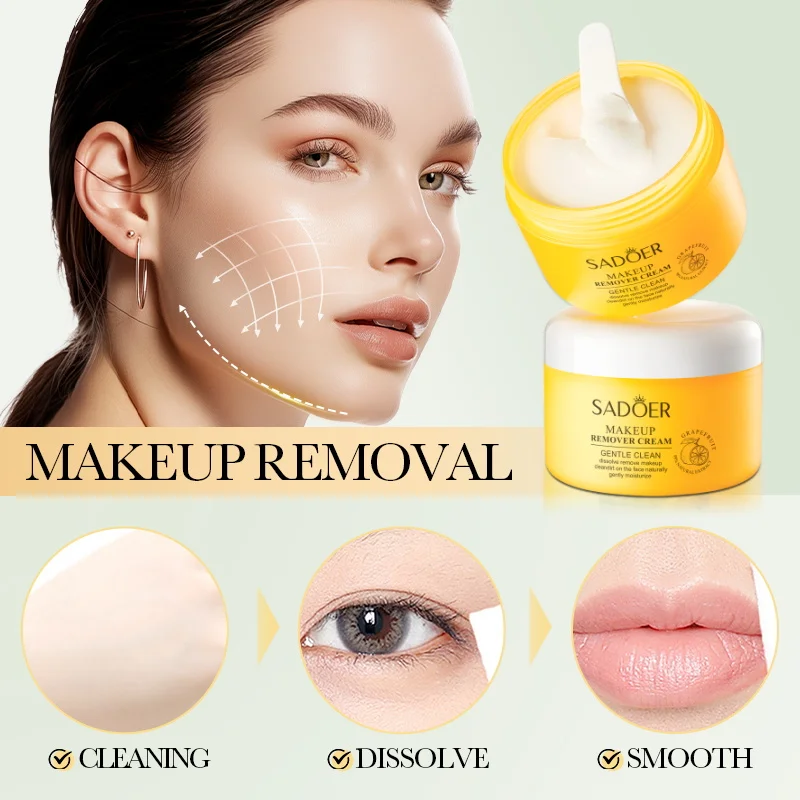 Grapefruit Cleaning Makeup Removal Cream Mild Adsorb Makeup Gentle Moisturize Smooth Delicate Portable Makeup Removal Products