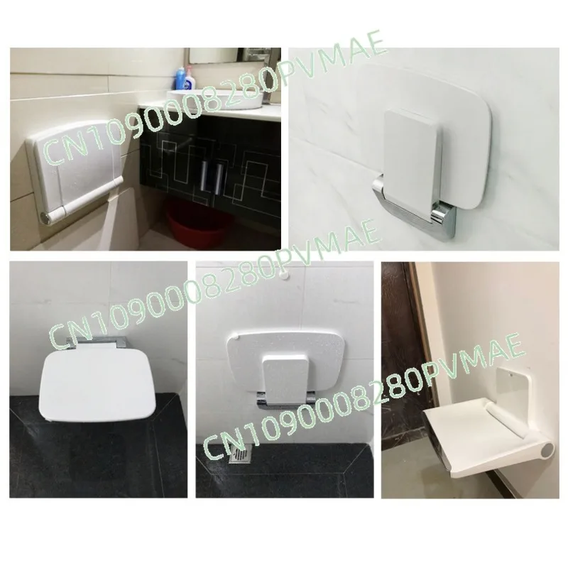 Collapsible Wall-Mounted Shower Stool - Bathroom Toilet Stool for Elderly/Pregnant Women