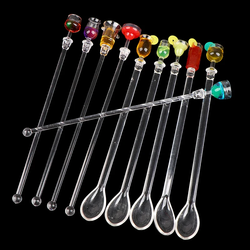 1PC 23cm Acrylic Cocktail Swizzle Sticks Stirrer Coffee/Wine/Drink Muddler Puddler Party Kitchen KTV BAR Accessories Decor