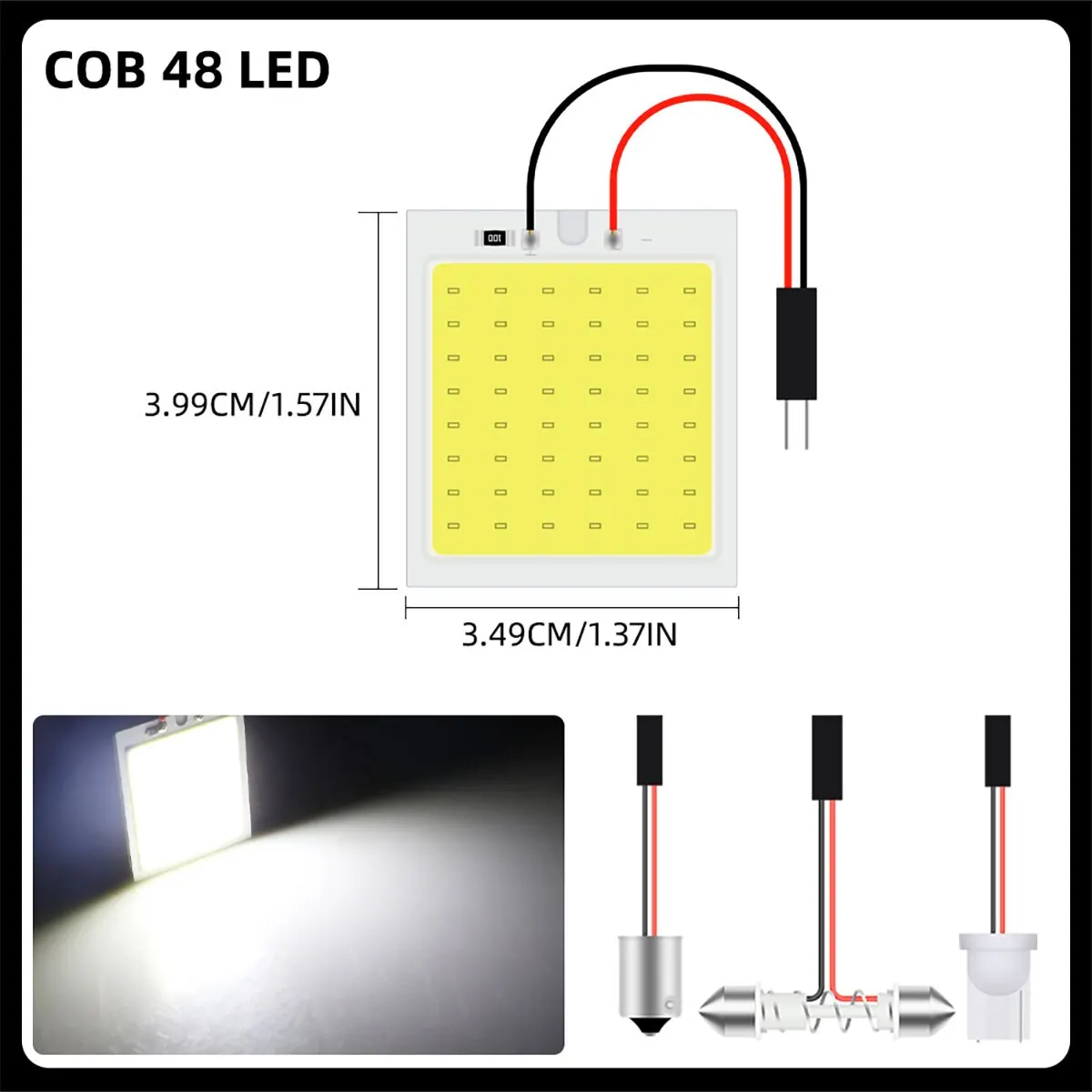 4 szt. Żarówki LED COB girlandy LED 31mm 36mm 39mm 41mm z gniazdem T10 BA9s C5W sufitowa lampa do samochodu auta rejestracja wnętrza samochodu Led