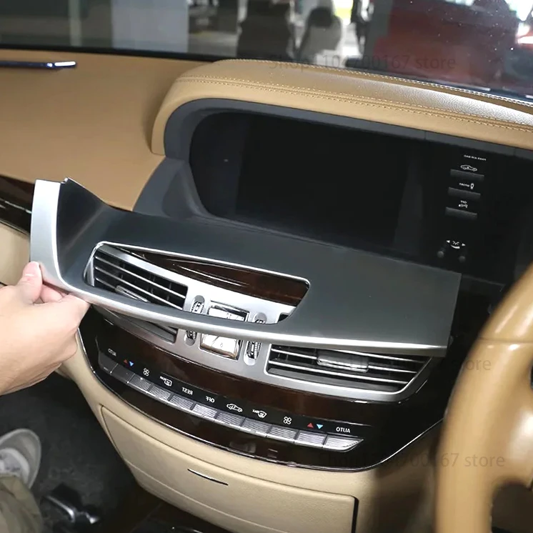 

Новинка! Для Mercedes Benz S Class w221 2005-13 ABS автомобильная центральная консоль приборная панель под декоративной панелью наклейки автомобильный аксессуар