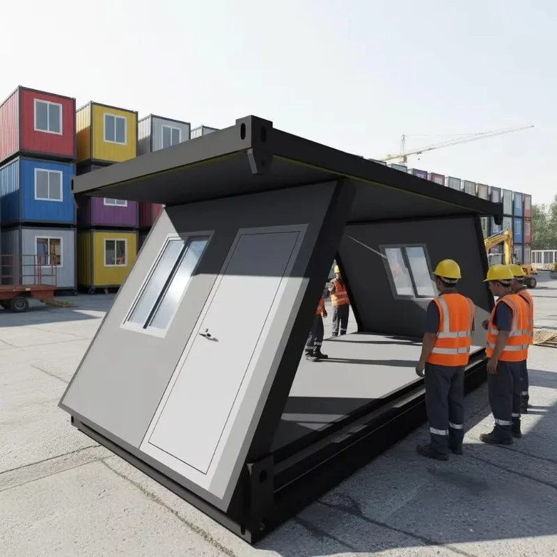 2026 Rapid Deployment Modern Design Folding Container House Stackable Windproof Steel Prefab Rust-Resistant AntiRust Frame House