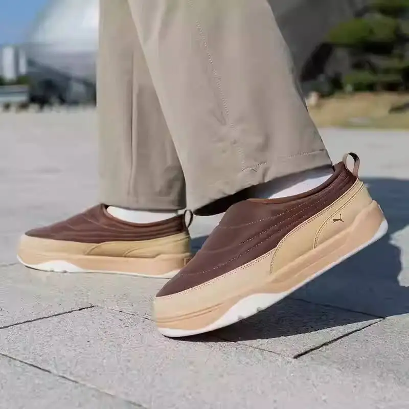 

2026 new Puma Fleece-Lined Unisex Sneakers Chef Mule Boken Slip-On Lazy Shoes Thick-Soled Sports Cotton Shoes 397661-04