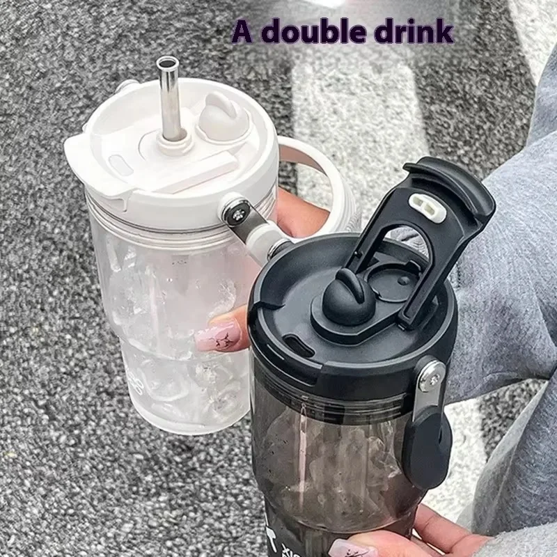 900ML Sanrio Hello Kitty Large Capacity Plastic Water Cup  Cartoon Portable Beverage Bottle Outdoor Fitness Sports Straw Cup image 4