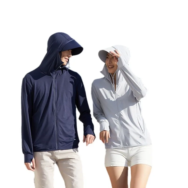 New Ice Silk Sun Protection Jacket for Men Women Breathable UV Protection Thin Summer Outerwear Fishing Sun Shirt Outdoor UPF50+