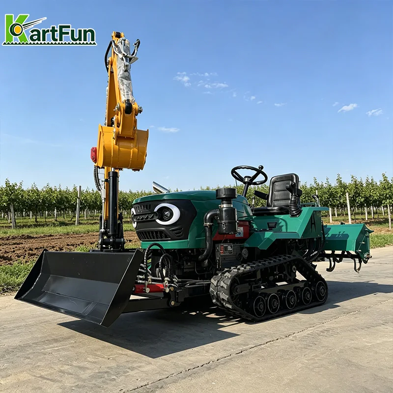 Free Shipping 80HP Heavy Duty Crawler Tractor Rubber Track Agricultural Tractor for Farm Cultivation
