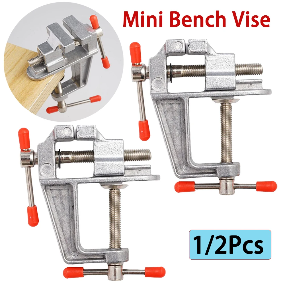 1/2PCS Mini Bench Vise Muliti-Funcational Aluminum Miniature On Pliers Jewelers Small Clamp Tool Hobby Flat Vice Table