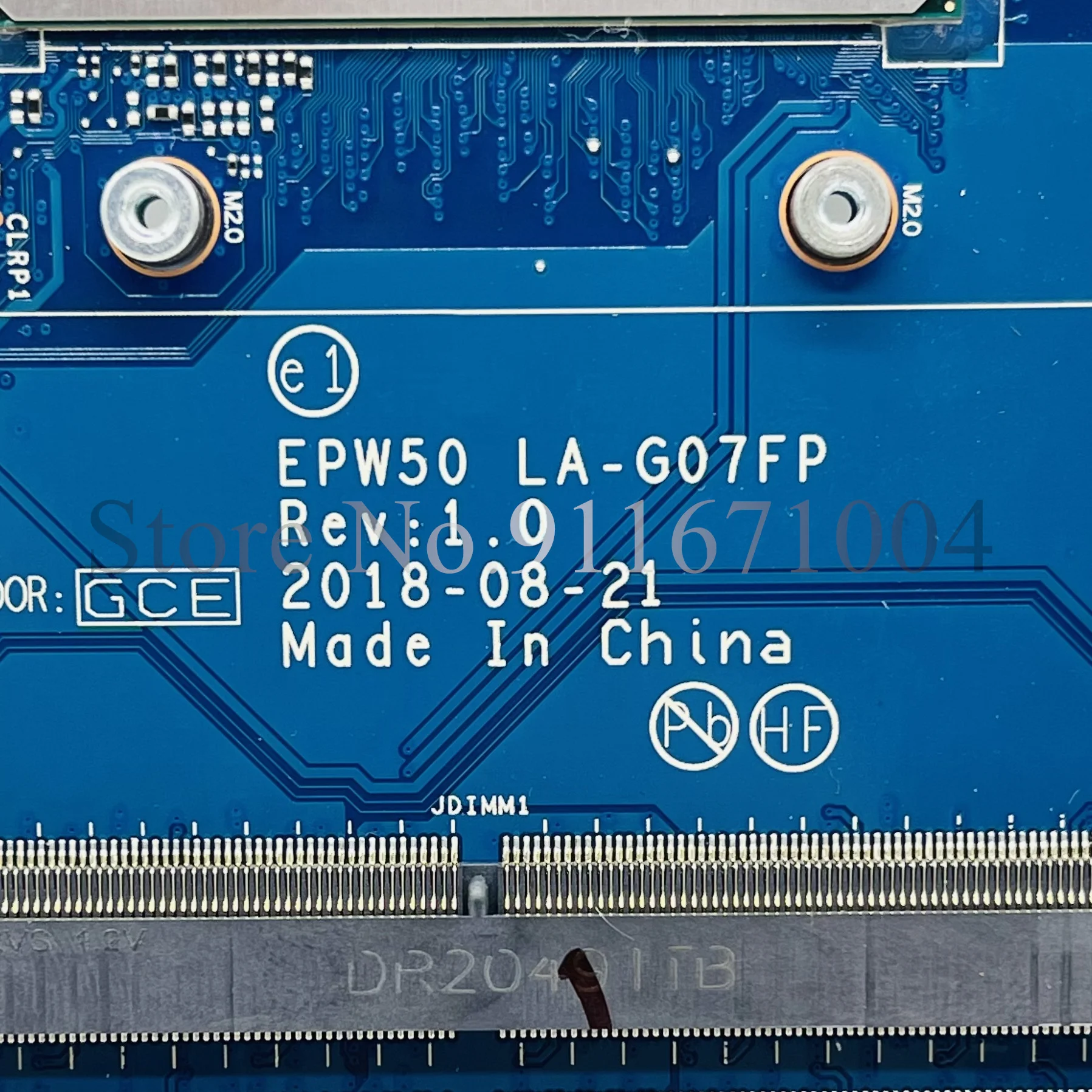 EPW50 LA-G07FP LA-G07GP For HP 15-DA 250 G7 Laptop Motherboard W/ Intel I3 I5 I7 CPU L68946-601 L35245-601 L92841-601 Mainboard