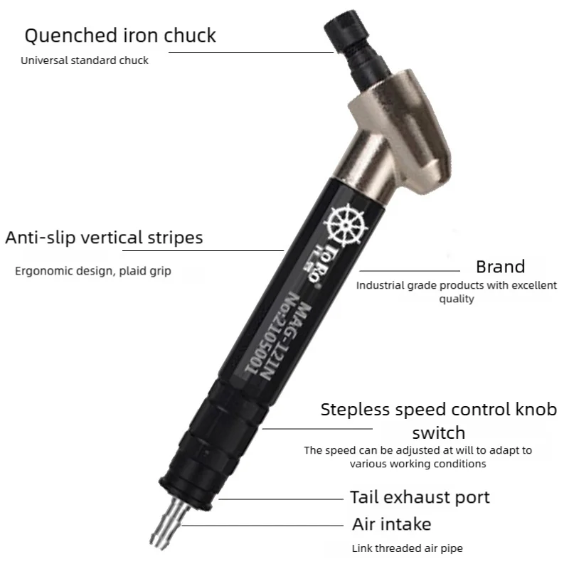 3mm Air Angle Die Grinder 90-120 Degree Pneumatic Grinding Machine Mill Engraving Machine Pneumatic Die Grinder Carving Tool Set