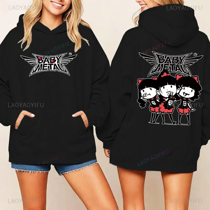 Harajuku Japan Band Babymetal Metal Galaxy Death Metal Print Hoodies Men Hip-hop Rock Band Casual Fashion Long Sleeve Hoodie