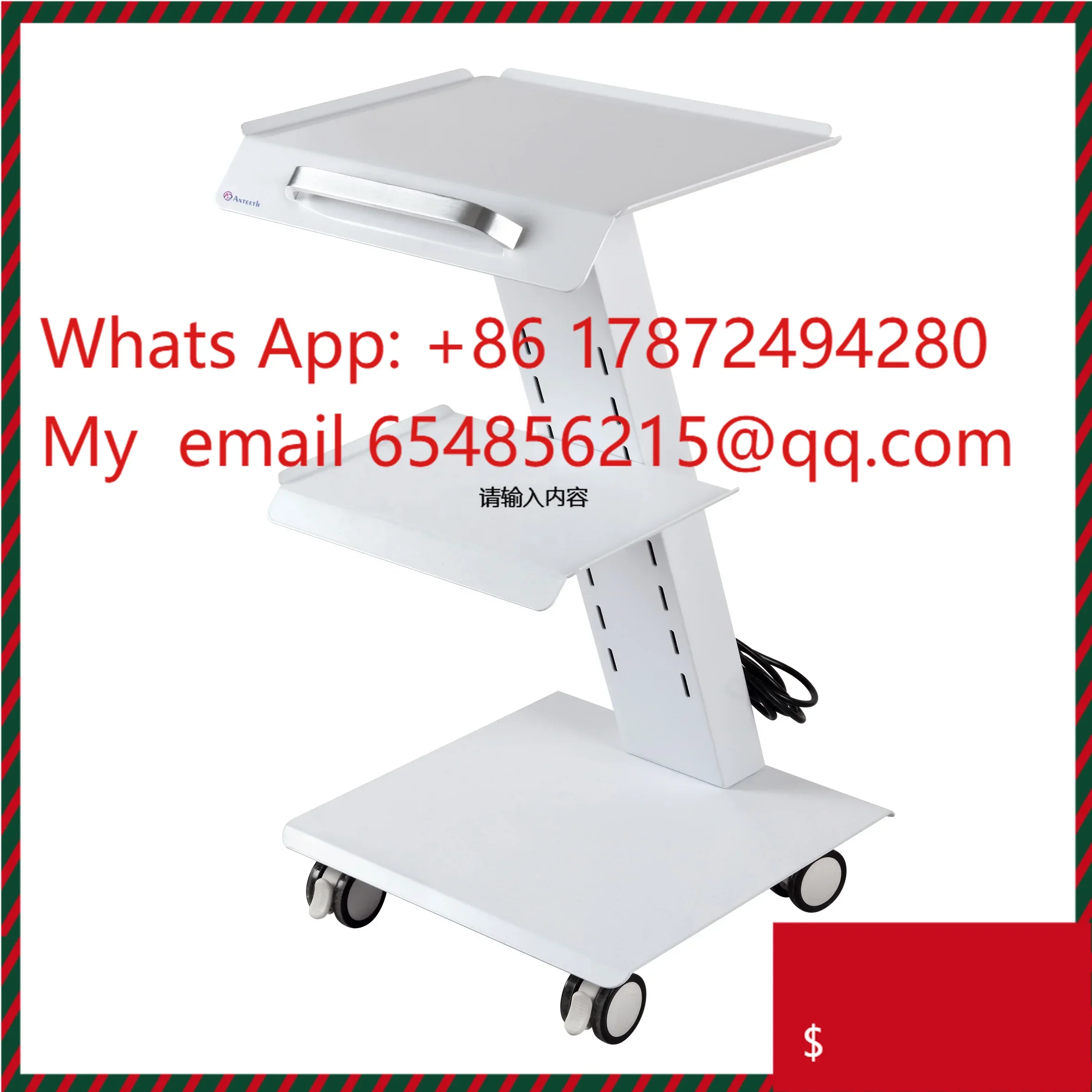 Mobile 3 Layer Socket Beauty-  Beauty- Salon Trolley Stainless Steel Dental- Tool Cart Furniture White Salon Trolley