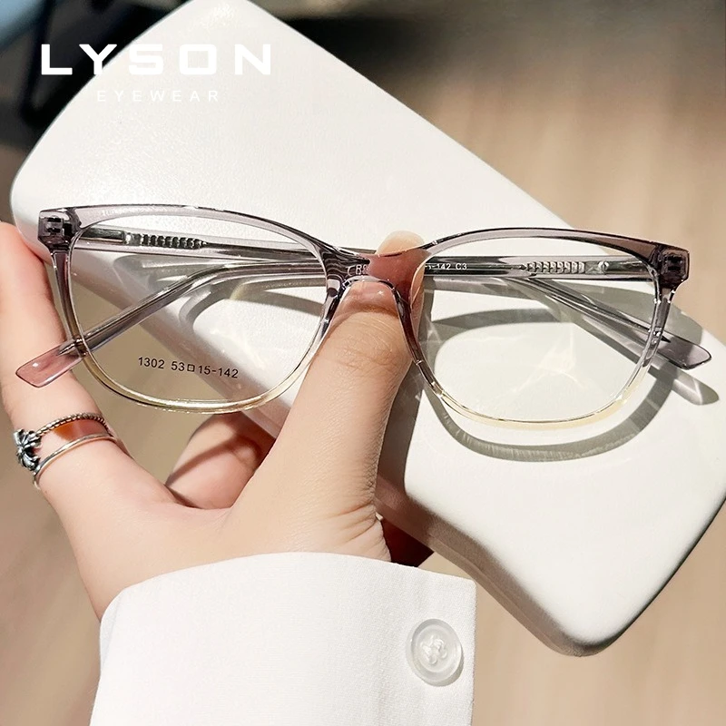 LYSON مستطيل نظارات للقراءة WomenBlue الضوء حجب وصفة طبية النظارات البصرية المضادة للانعكاس نظارات طبية عدسة