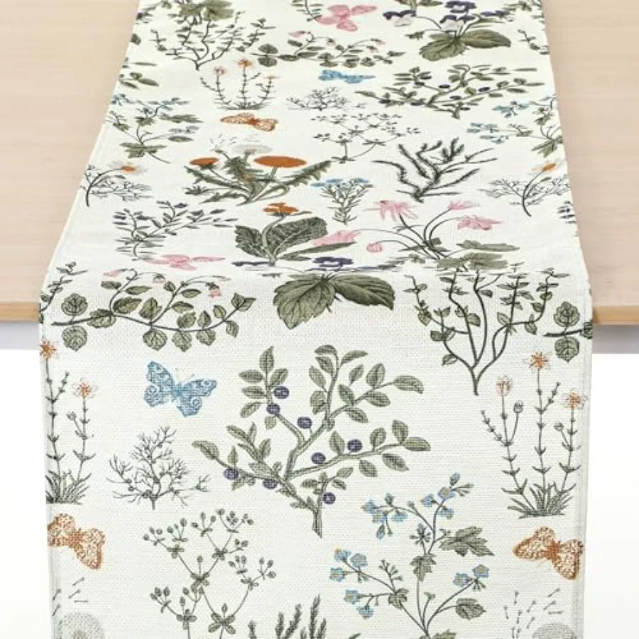

Весенняя скатерть с полевыми цветами и цветочным принтом, настольная дорожка 72 Ihes, пасхальная скатерть, льняная, акварельные цветы, весенние обеденные столы, украшения для