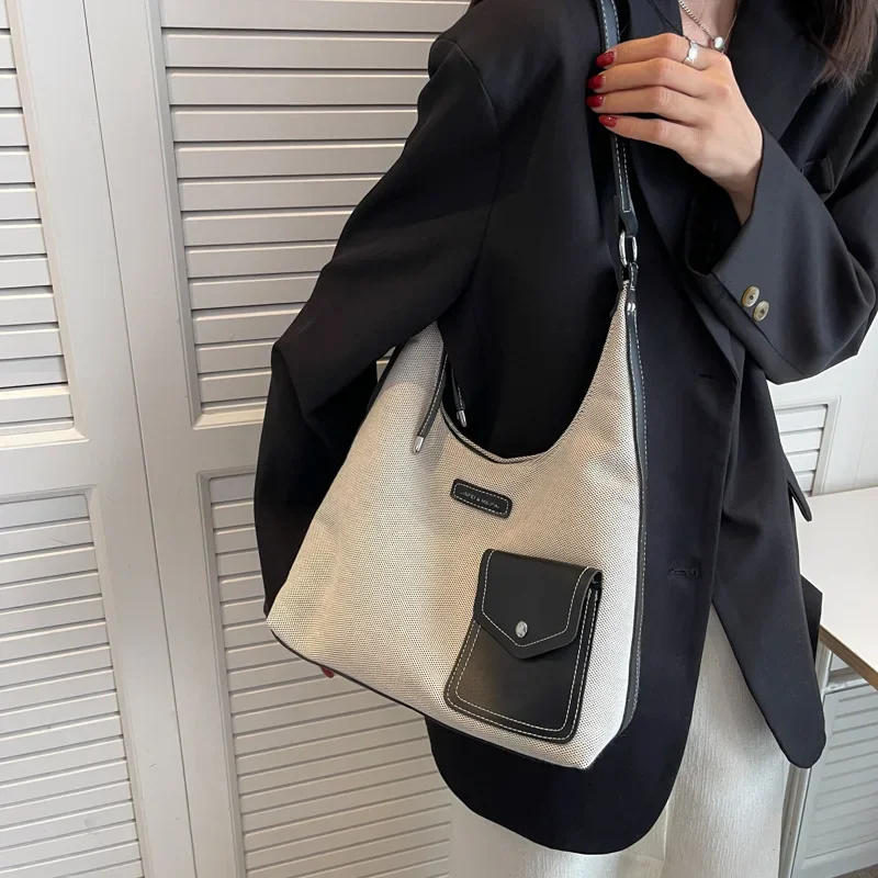 

This year's popular niche design bag 2025 new women's bag leisure hundred and one shoulder armpit bag canvas bucket bags