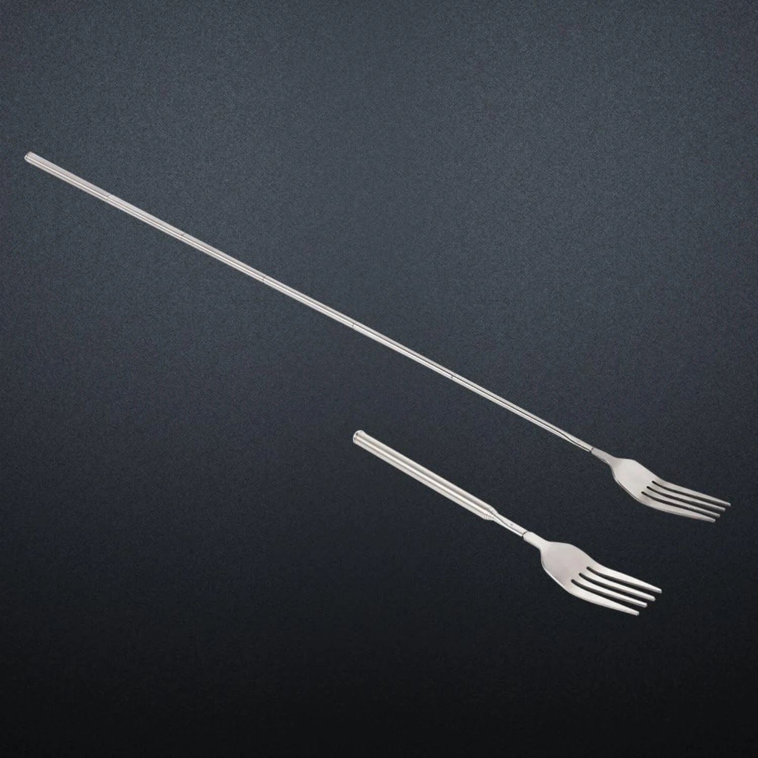 Telescopic Fork, BBQ Telescopic Extendable Dinner Fruit Dessert Long Handle Fork Stainless Steel Cutlery