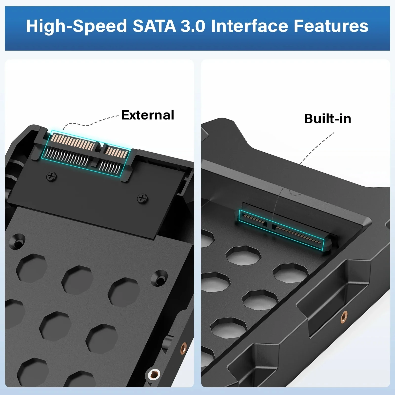 EJAY 2.5‘’ to 3.5‘’ Hard Drive Caddy Support SATA 3.0 Support HDD and SSD 2.5 Inch 7mm 9.5mm 12.5mm Computer Accessories view 5