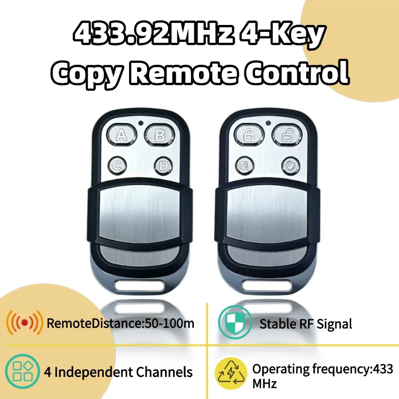 433MHz 4 Channel Wireless RF Remote Control Copy Code Duplicator RF Transmitter Cloning Electric Gate Garage Door Remote Switch
