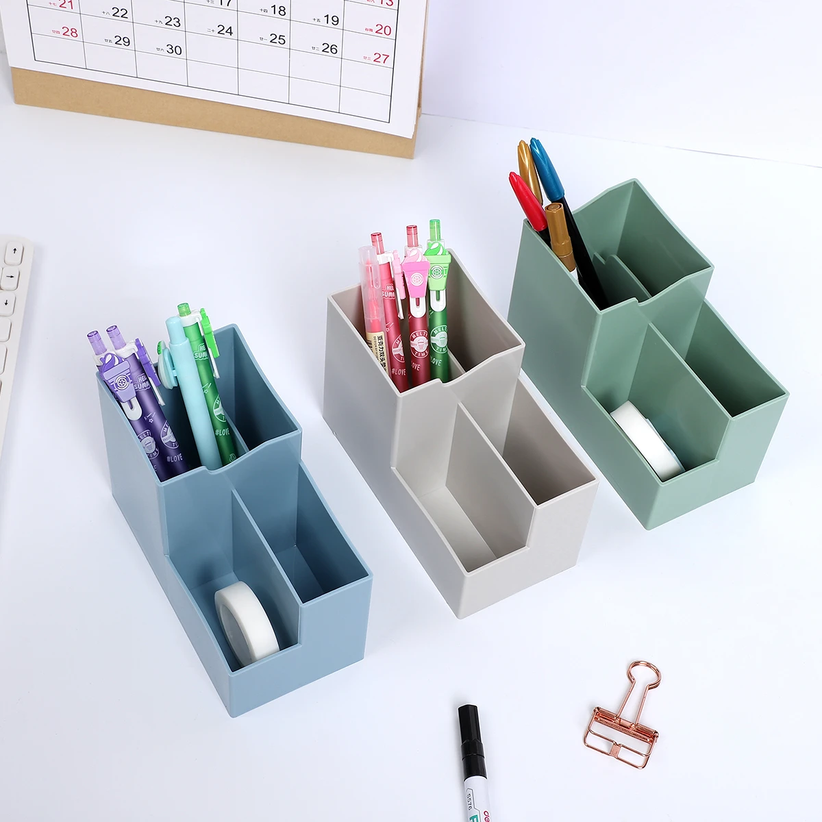 

Creative Penholder Desktop Debris Storage Plastic Box Desk Accessories Desk Organizer School Office Stationery