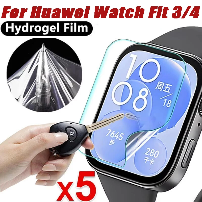 Hydrogel Film For Huawei Watch Fit 3/4 Smart Watch Screen Anti-Scratch Protector Film For Huawei Watch Fit 3/4 Film Accessories
