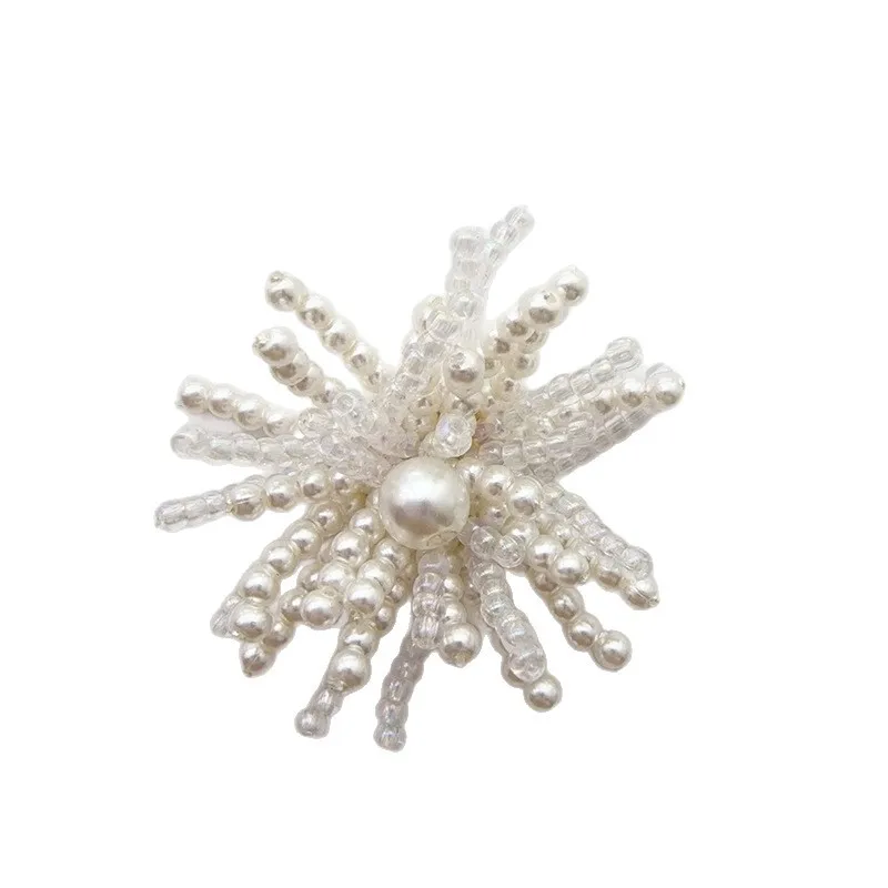 Premium Handmade Beaded Pearl Firework Floral Croc Charms Versatile Shoe Decoration DIY Beaded Buckle Material High Quality