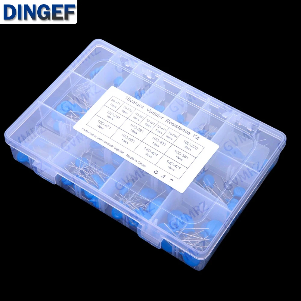 15Values ​​Varistors 150PCS 10D471 10D681 14D431 5D471 7D270 7D391 7D431 7D471 7D561 10D270 10D241 10D391 10D431 10D561