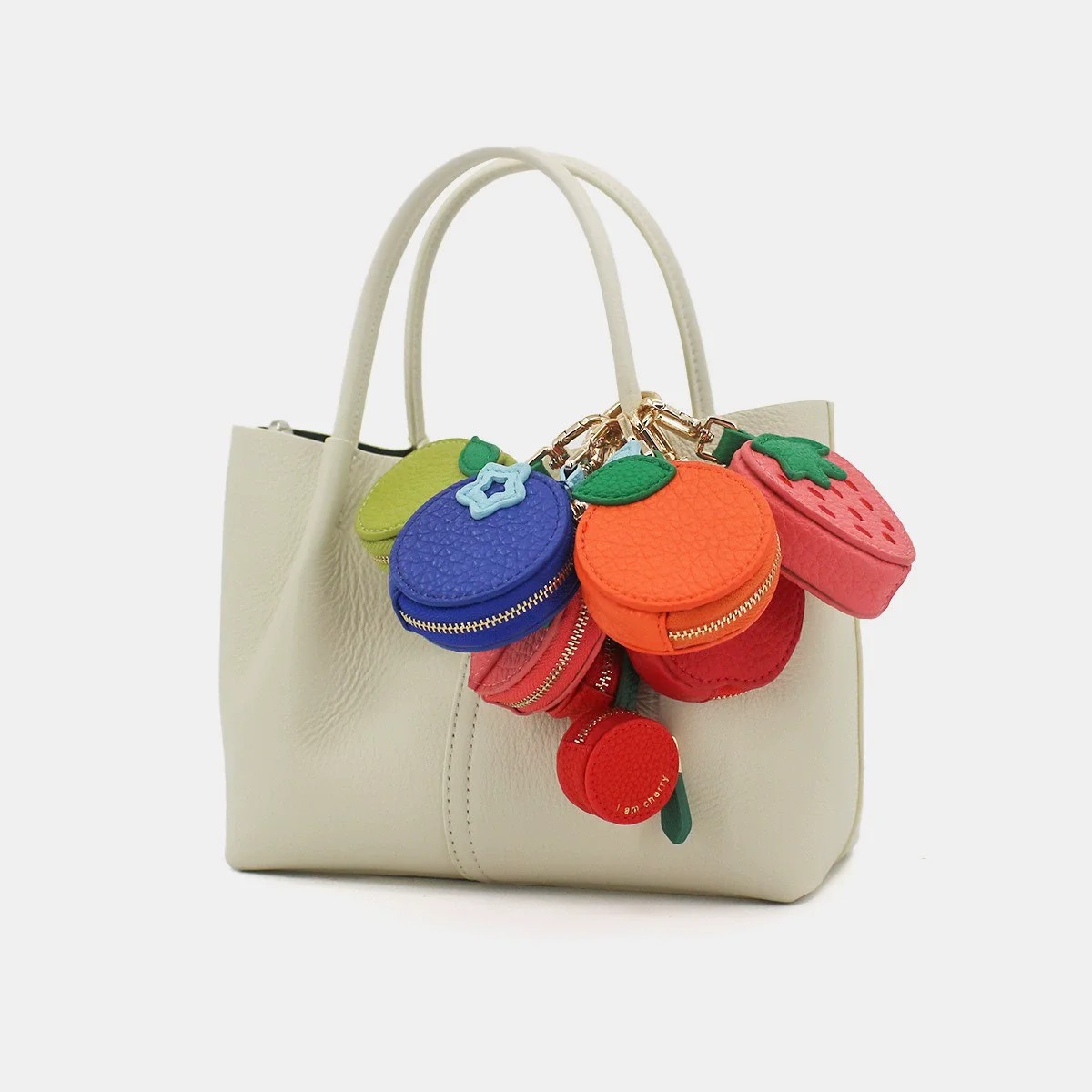 1PC Creative Cute Leather Fruit-Shaped Coin Purse Small Change Pouch Keychain For Men Women Bag Charm Car Keychain Jewelry Gift