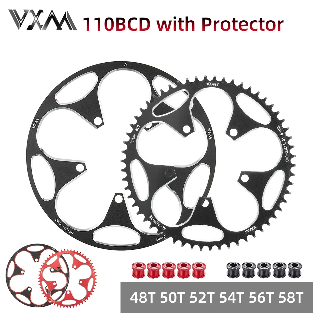 VXM 110BCD 48 50 52 54 56 58T Bicycle Chain Wheel, with Guards Sprocket Protection Cover, Crank Plate Sets