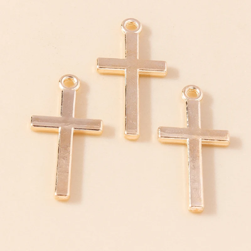 20 Stück 12x26mm Niedliche 2-Farbige Legierungs-Kreuzanhänger für Schmuckherstellung, Ohrringe, Halsketten, Armbänder, DIY-Handwerk, Zubehör – Detail 3