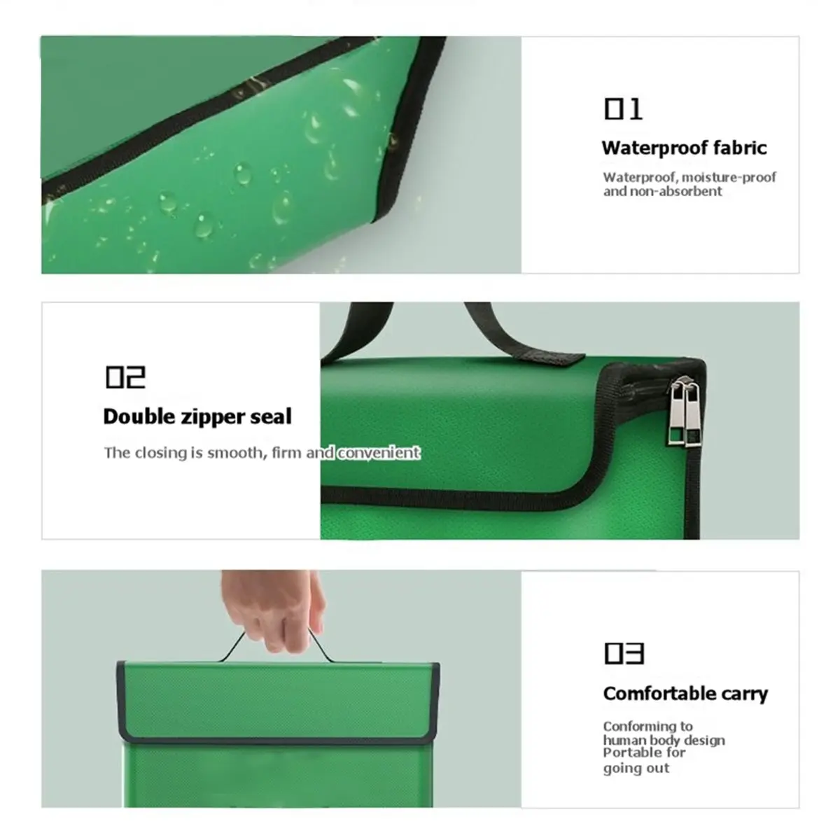 (ABDH) Lipo Battery Safe Bag Fireproof Explosionproof Guard Portable RC Lipo Battery Storage Handbag A