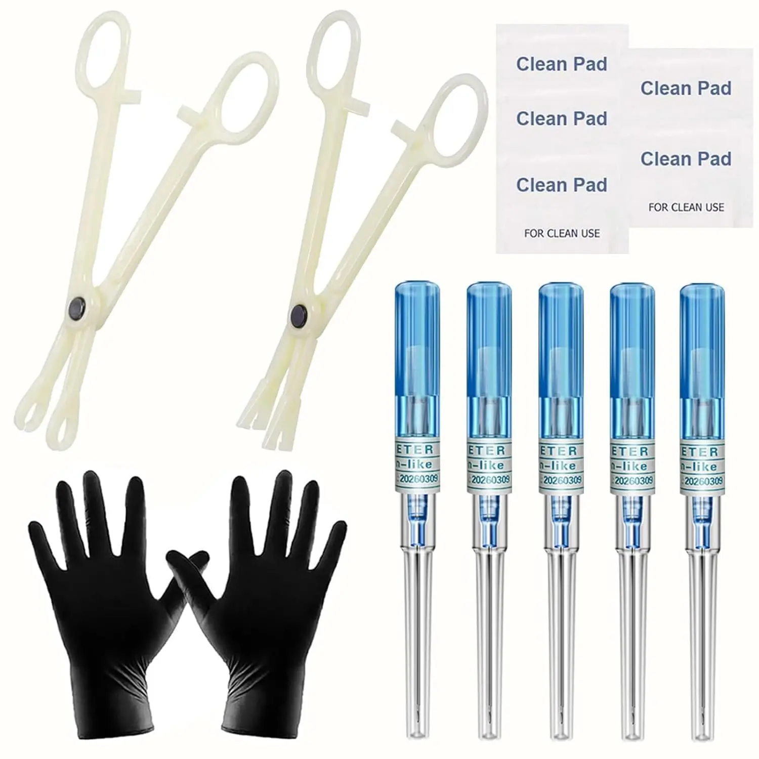 Piercing Kit Includeds Mixed 14G 16G 18G 20G 22G Catheter Piercing Piercing Clamps Clean Tools Belly Ear Nose Piercing Kit