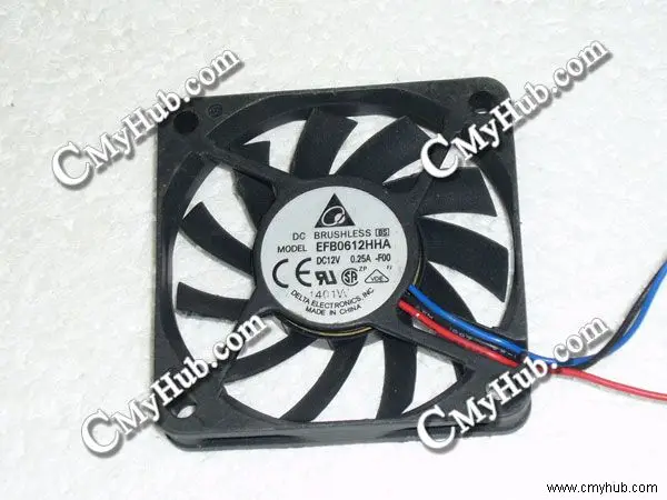 For Delta Electronics EFB0612HHA F00 DC12V 0.25A 6010 6CM 60mm 60X60X10mm 3Pin 3Wire Cooling Fan EFB0612HHA -F00 F00