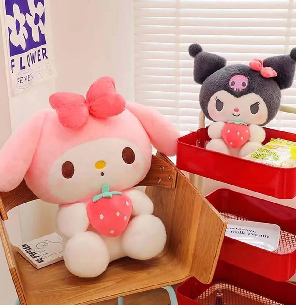 25cm Anime Sanrio peluche bambola giocattoli Kawaii Kuromi Mymelody bella morbida peluche bambola Plushie decorazione della casa giocattolo per bambini