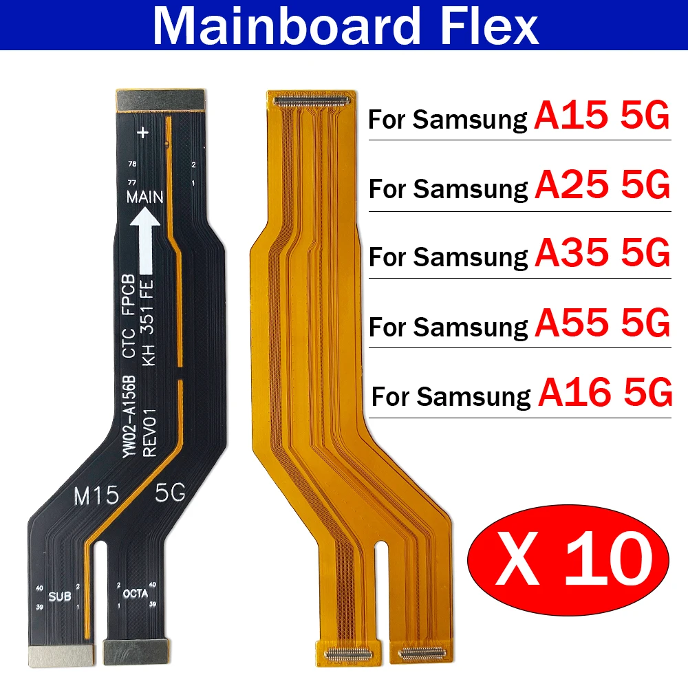 

10 шт./лот, разъем материнской платы, гибкий кабель для Samsung A15 A16 A25 A35 A55 4G 5G A166B A156B