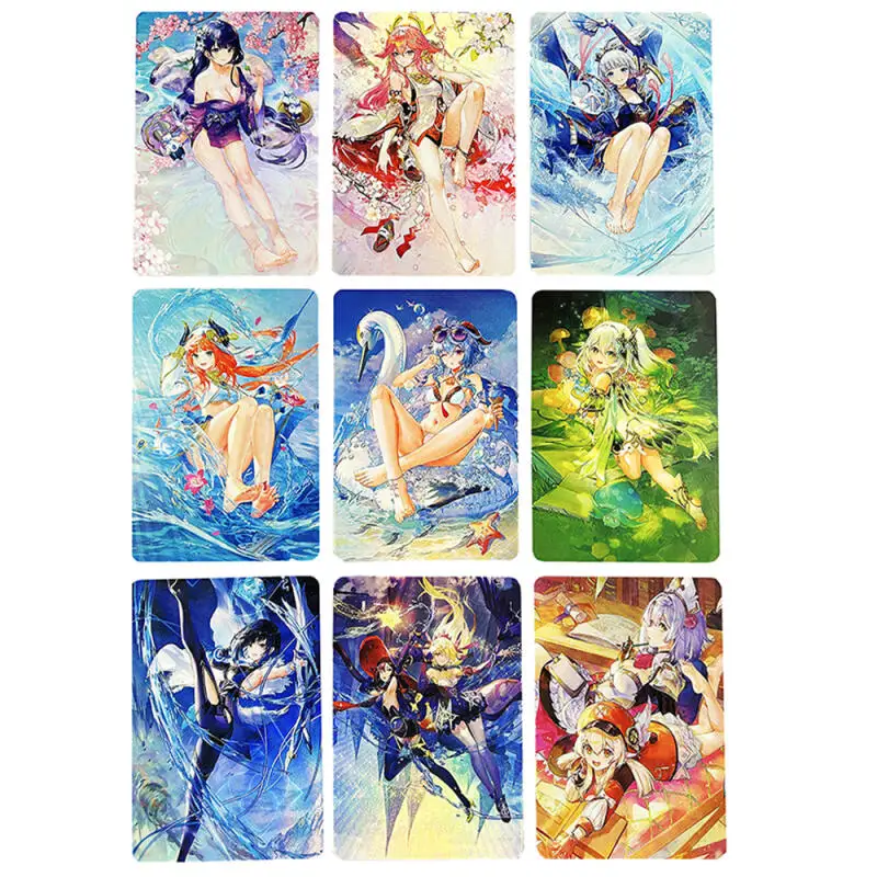 

9 шт./компл. Genshin Impact Yae Miko Янтарный Вельзебул DIY самодельная цветная флэш-карта аниме игровая коллекционная карта подарочная игрушка