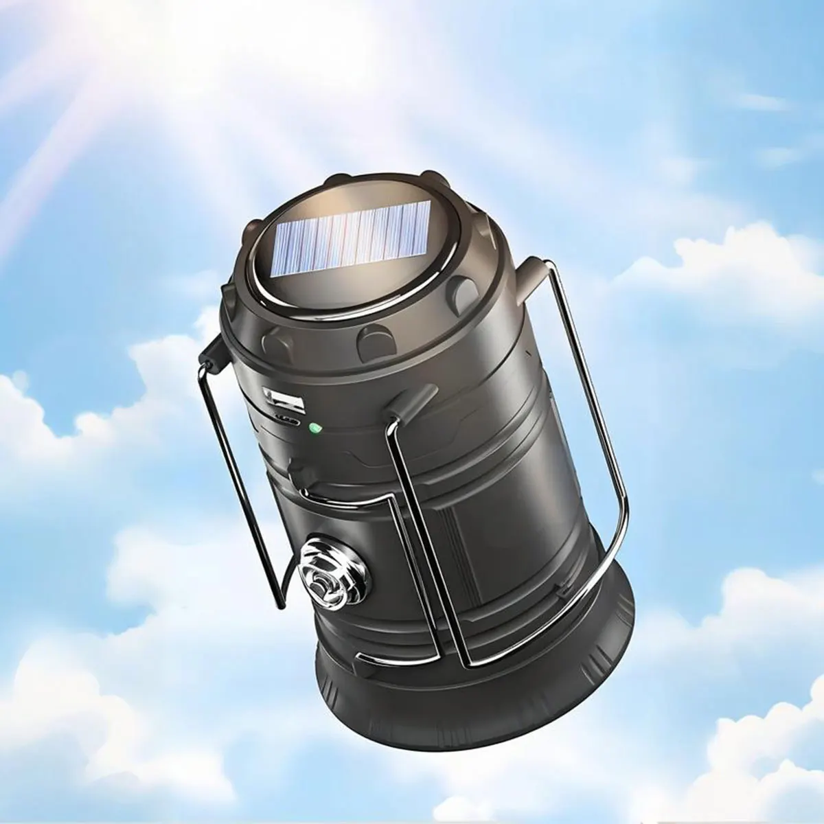 

Солнечный фонарь для кемпинга, складной светодиодный солнечный USB перезаряжаемый фонарь, фонарик, аварийные подвесные светильники для кемпинга на открытом воздухе