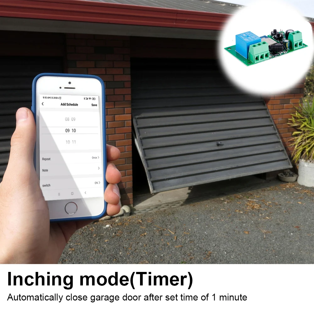 WLAN Smart-Schalter 1-Kanal 7-32V Mini WLAN-Lichtsteuerung 433 RF-Empfänger Tor- und Garagenöffner 10A Kompatibel mit Tuya App 1-Kanal-Relais – Detail 5