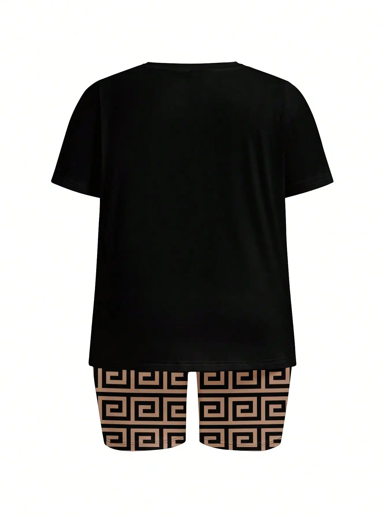 Set di 2 t-shirt e leggings corti con grafica Love Bear da donna, completo estivo casual abbinato