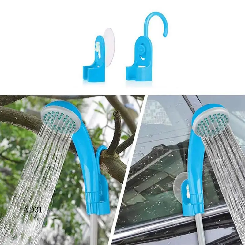 

New-Outdoor Camping Shower Pump Rechargeable Shower Head Outdoor Camping Equipment Outdoor Car Charging Shower Blue
