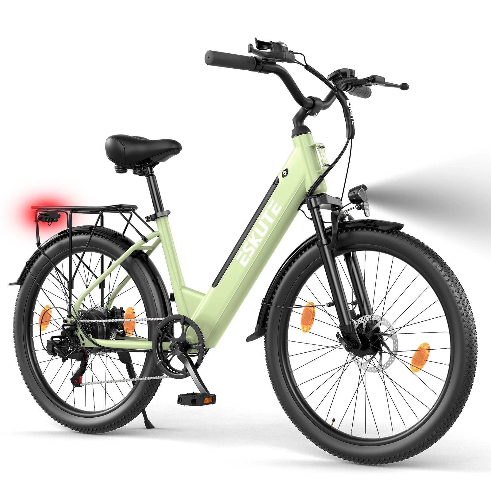 ESKUTE C100 PLUS Elektrofahrrad für Erwachsene, 250 W, E-City-Elektrofahrrad, Urban Commuter, 36 V, 13 Ah, Batterie, 26-Zoll-Reifen, E-Bike – Detail 16
