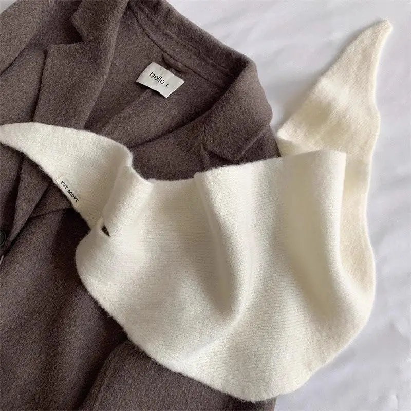 Einfarbig Dreieckstuch Frauen Koreanische Britische Nische Kleine Schal Dreieck Schal Warme Gestrickte Kopftuch Geschenk Warm Hals