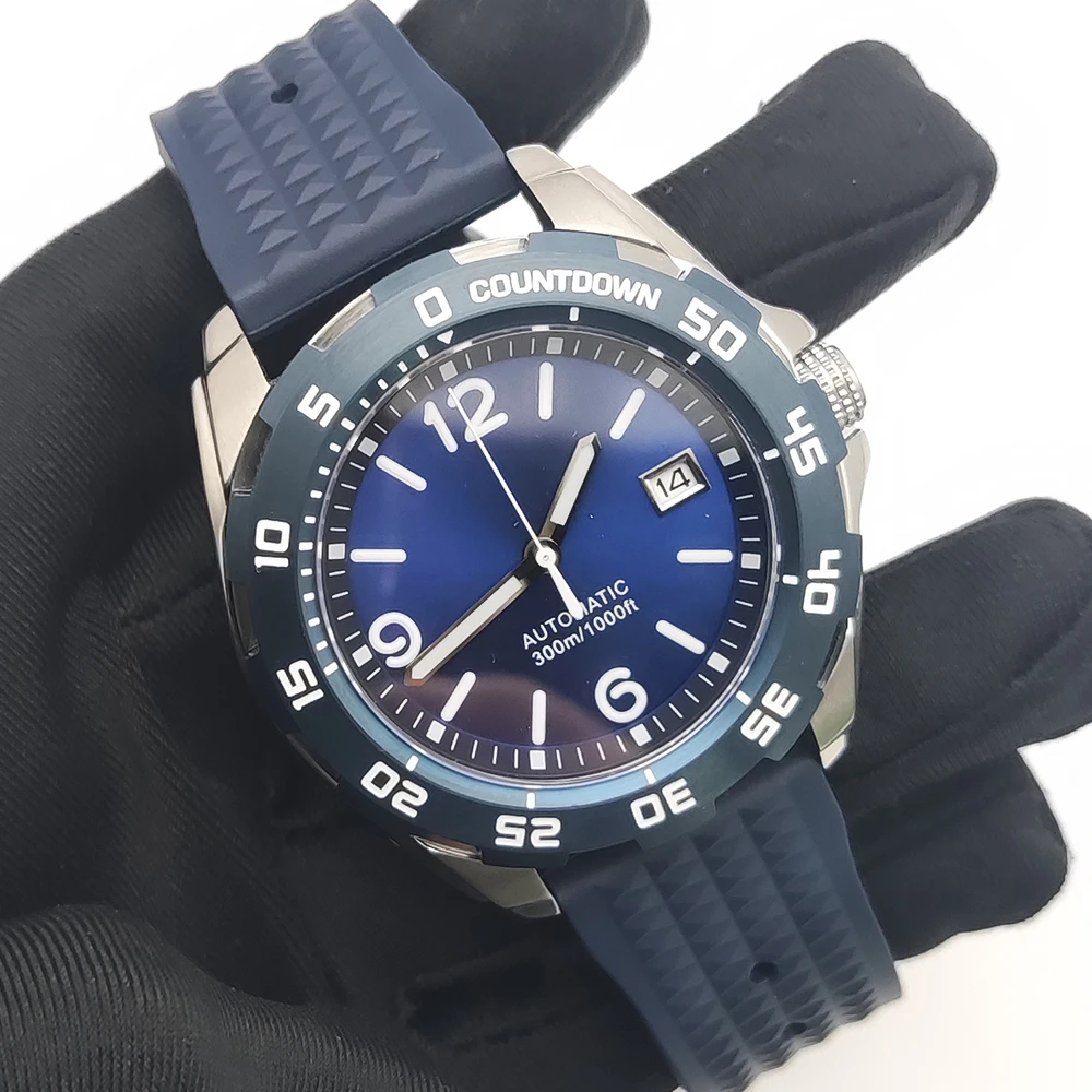 New best seller Monster single rotating gear Stainless steel case NH35 automatic mechanical Luminous waterproof