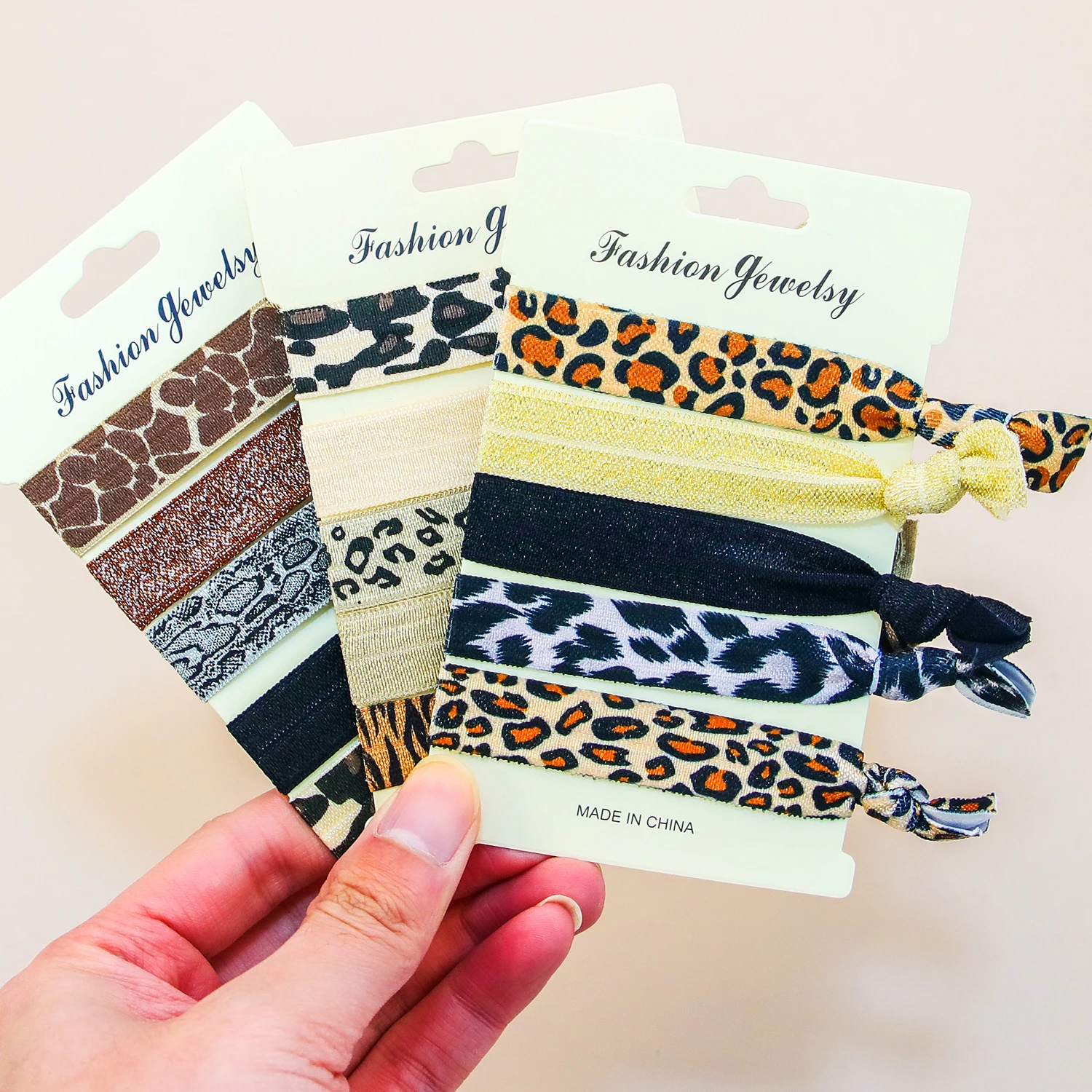 5pcs/set Girls Elastic Hair Ties Cute Leopard Headbands Hair Bands Print Hairbands Women Girls Ponytail Holder Hair Accessories