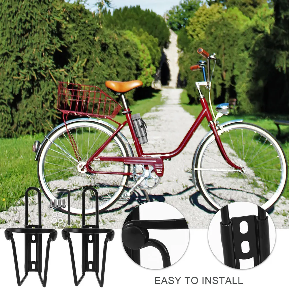 

2pcs Aluminum Alloy Water Bottle Rack for Bike Cycling Frame Holder Bracket Outdoor Mountain Easy Install No Drilling