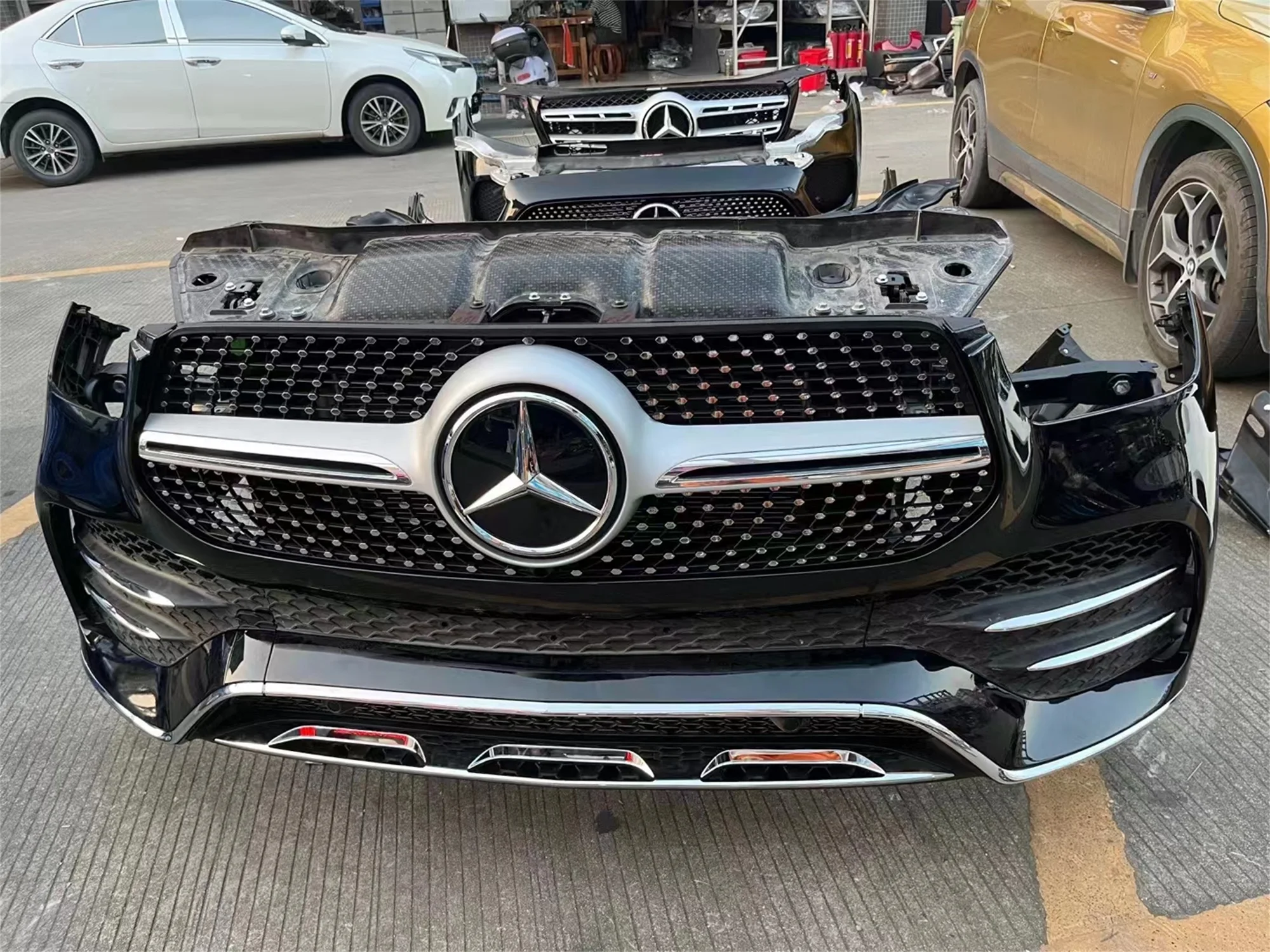 مناسبة للمصد الأمامي لسيارة Mercedes Benz GLE W167 X167، المصد الأمامي الأصلي عالي الجودة