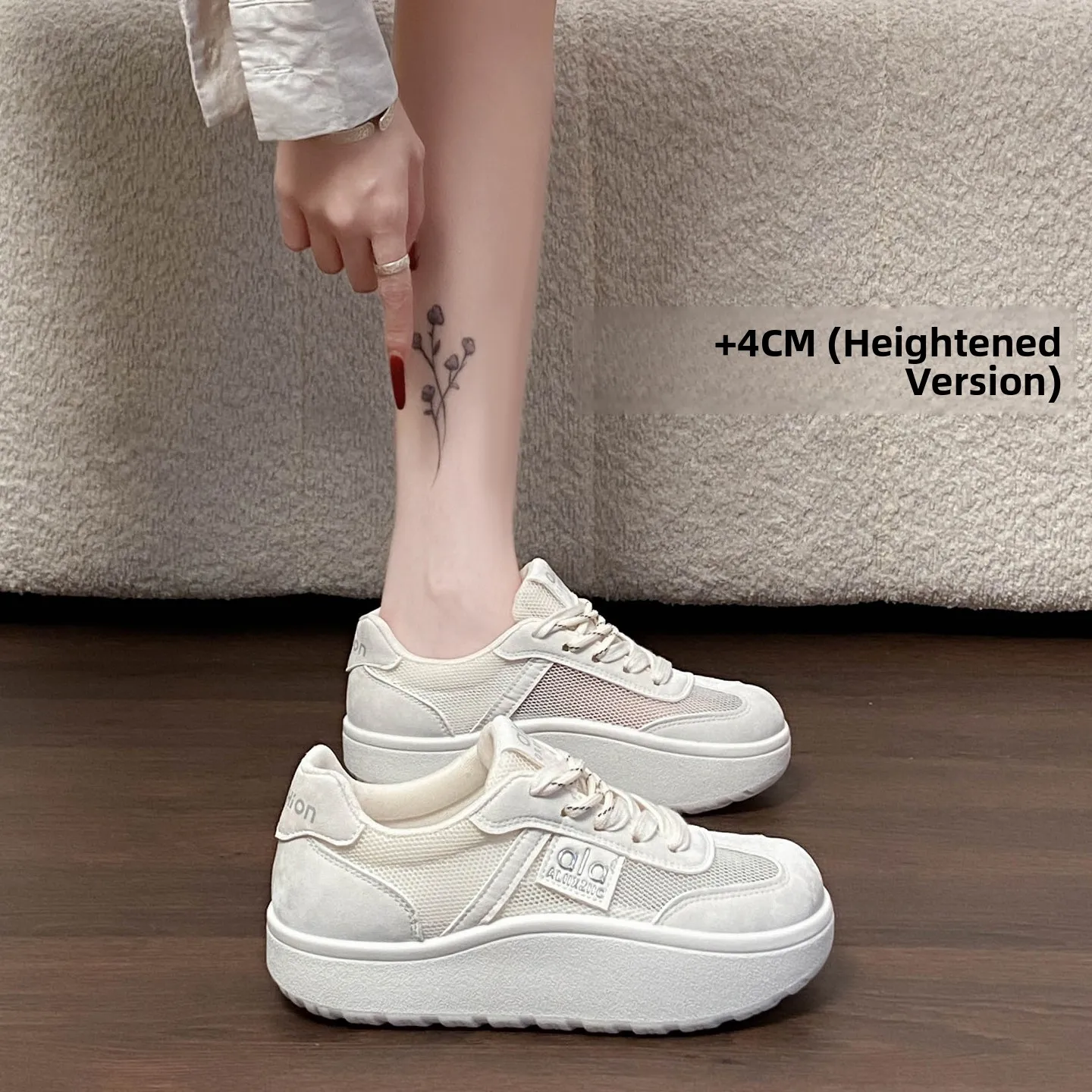 lightweight-breathable-mesh-upgraded-version-34cm-women's-flat-thick-bottom-sports-sneakers-non-slip-casual-cross-tie-shoes