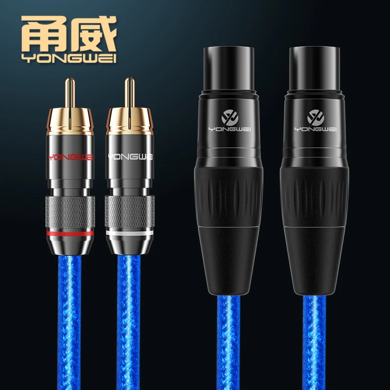 YONGWEI Hifi 2RCA męski do 2XLR żeński kabel Audio Hi-end 4N OFC Dual XLR żeńskiego do podwójnego przewód Audio męskiego RCA dla mikser do mikrofonu