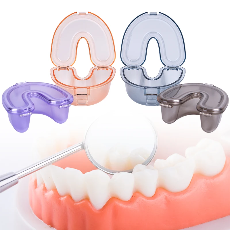 1pc Dental Retainer Case U-shaped Denture Holder Orthodontic Teeth Aligner Case Storage Box Dentistry Materials