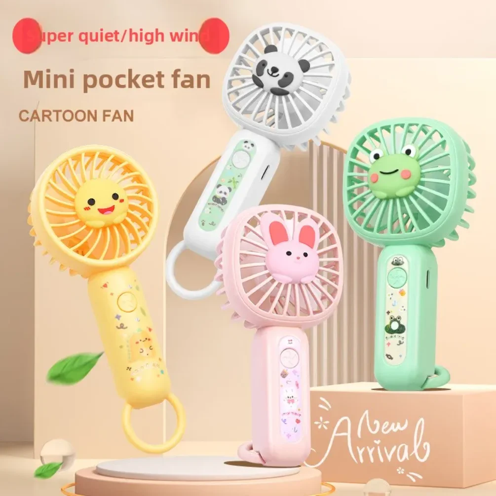 

New Cute Handheld Small Fan Silent USB Portable Charging Fan Student Cartoon Fan Ideal Gift